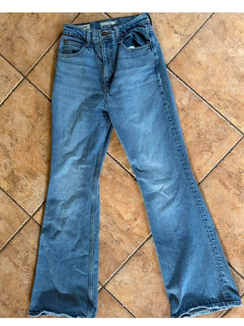 Levi's 70s high flare premium blue denim size 25’ waist jeans